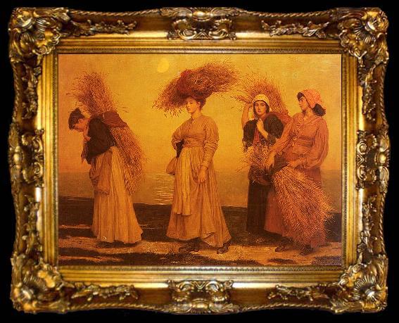 framed  Valentine Cameron Prinsep Prints Home from Gleaning, ta009-2